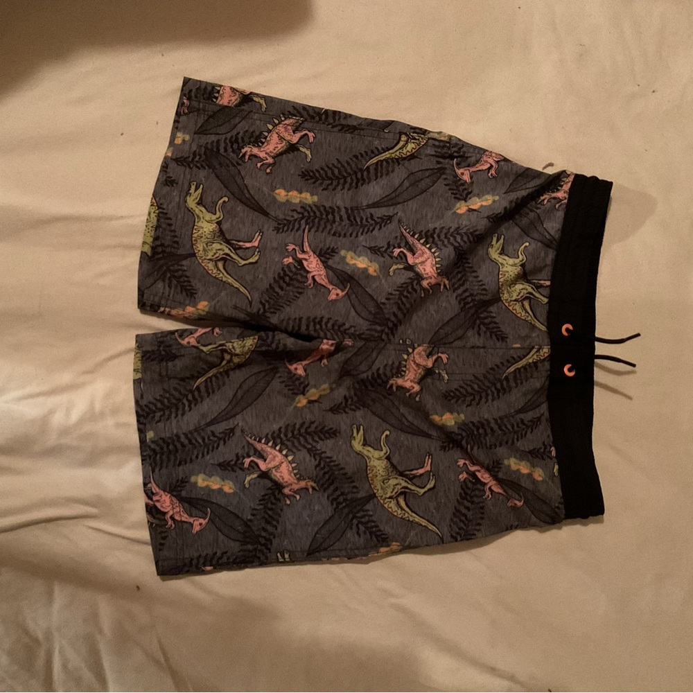 Old Navy Dinosaur Print Swim Trunks with Black Waistband